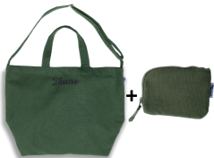 Set Bavlnka + Peňaženka na mince zelená