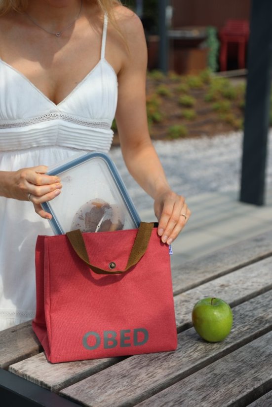 Taška na obed červená