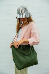 Cross body Bavlnka zelená so zipsom