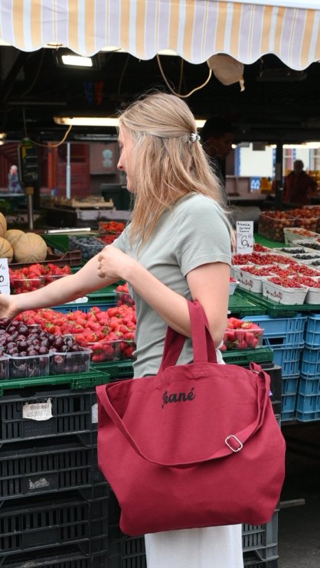 Cross body Bavlnka bordová so zipsom