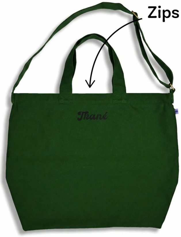 Crossbody Bavlnka zelená se zipem