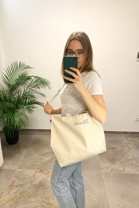 Cross body Bavlnka béžová so zipsom