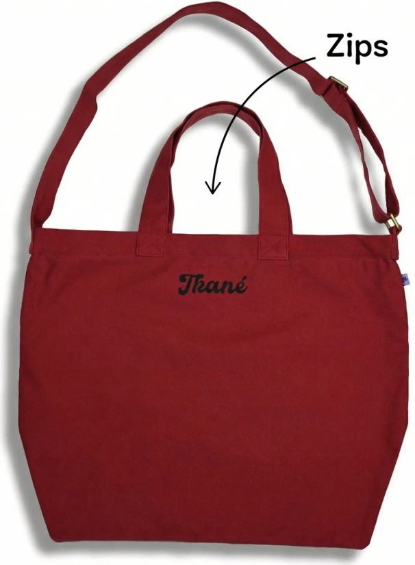 Cross body Bavlnka bordó se zipem