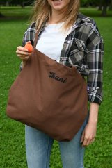 Cross body Bavlnka hnědá se zipem