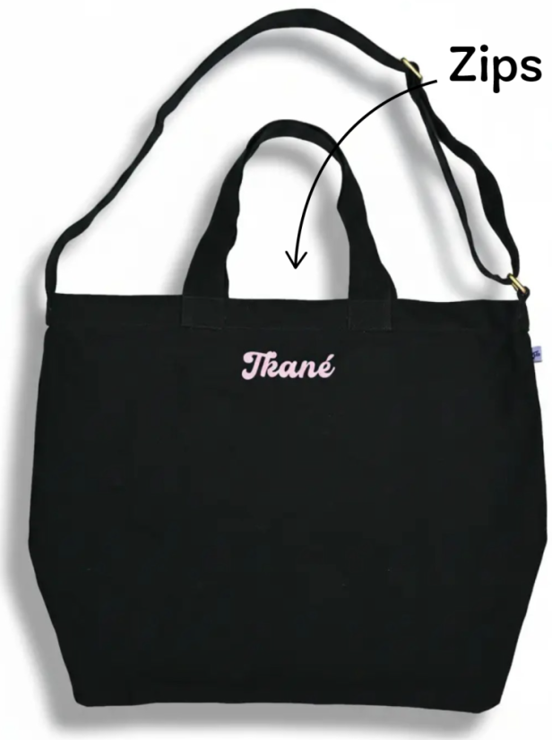 Cross body Bavlnka čierna zo zipsom