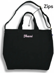 Cross body Bavlnka čierna zo zipsom