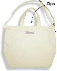 Cross body Bavlnka béžová zo zipsom